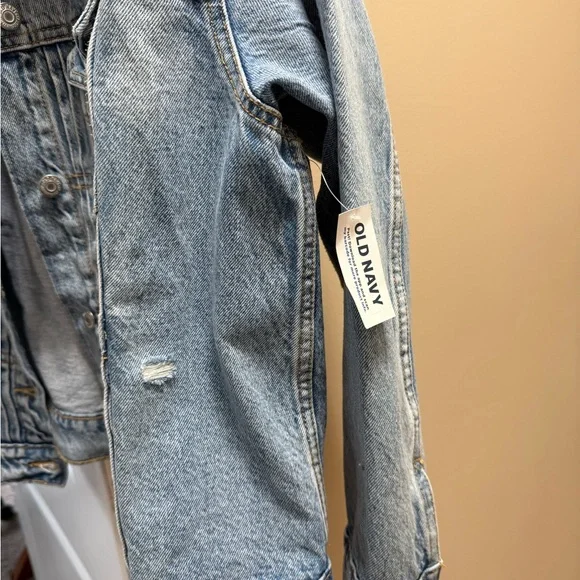 Old Navy Classic Lightly Distressed Blue Denim Jacket - Picture 2 of 3